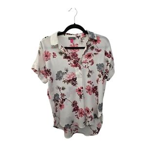 Vince Camuto Floral Blouse - White and Pink